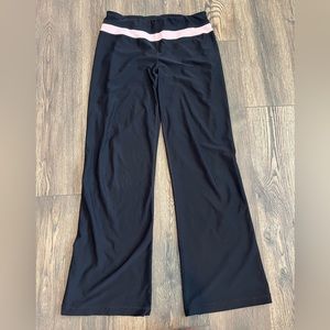 Reversible wide leg stretch pants, black with pink stripe or solid black